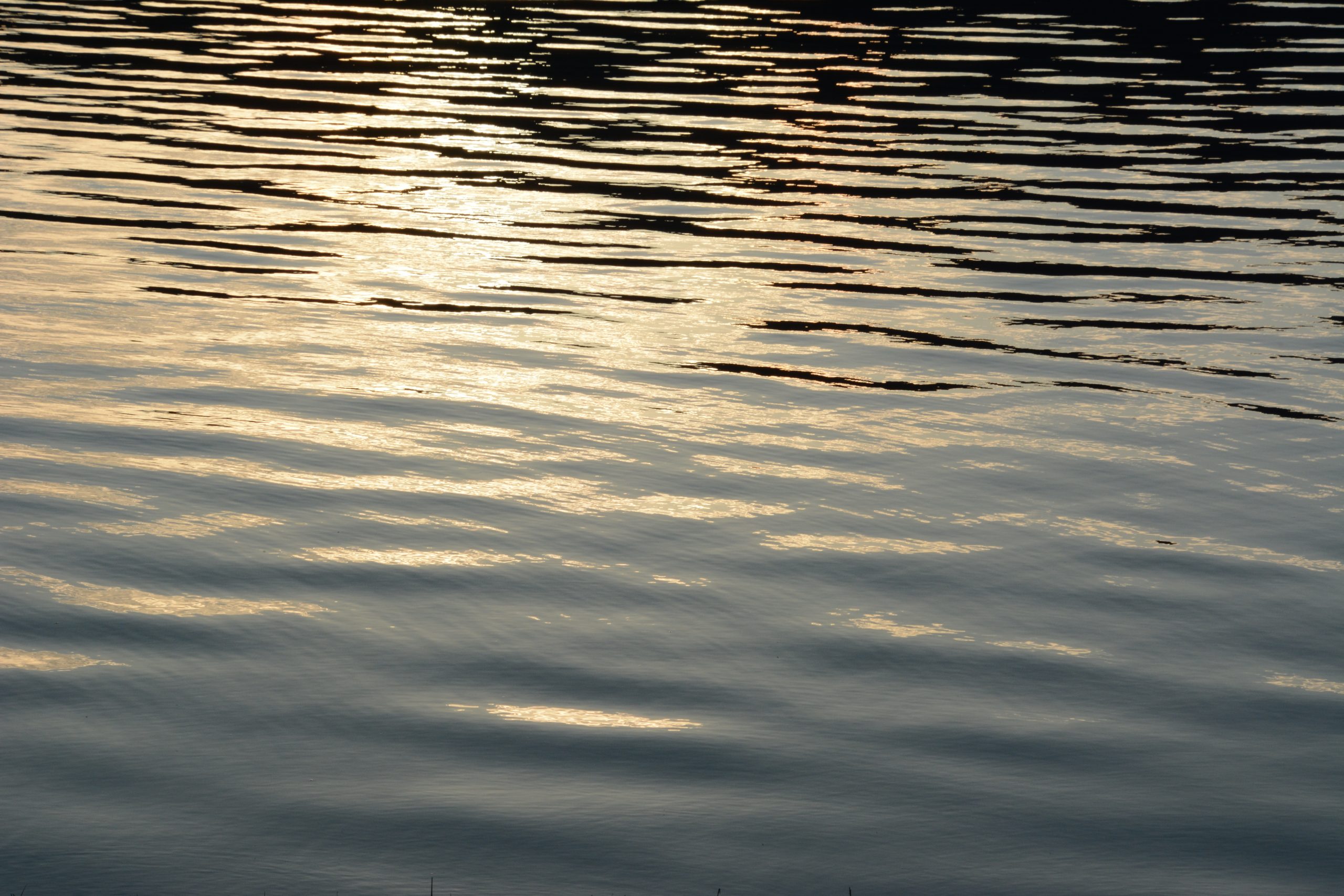 Photo of light reflecting off rippling water at sunset - light and water change often