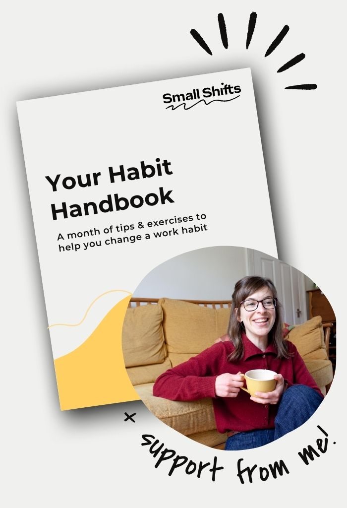 Picture of me smiling, holding a cup or tea